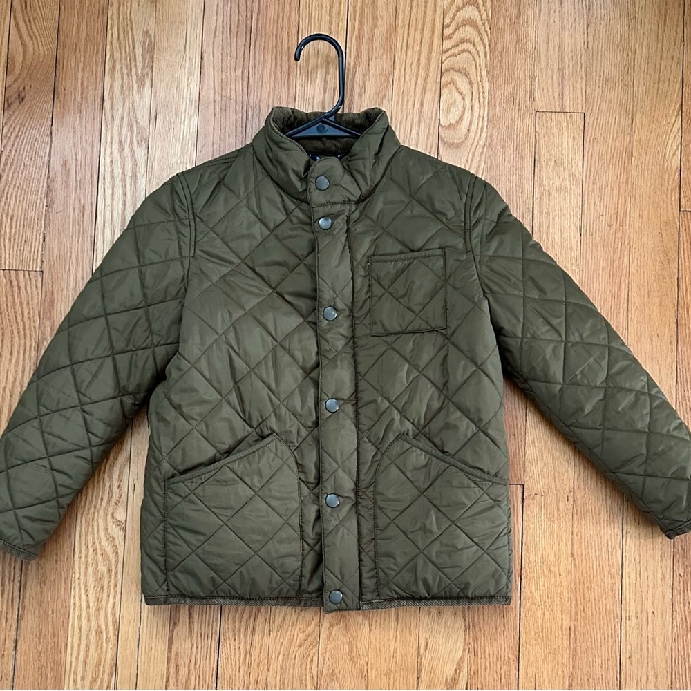 Crewcuts Boy Loden Green/Olive color Quilted Barn Jacket